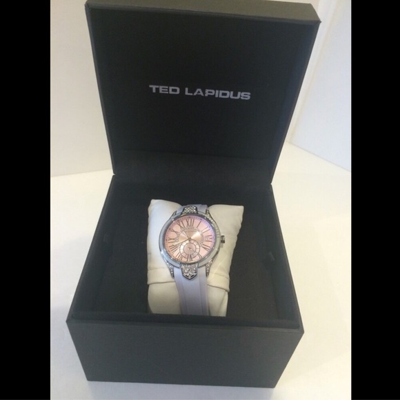 NEW Ted Lapidus Ombre Silicone Pink Dial White Crystal White/Grey OMBRE GEL RARE main image 3